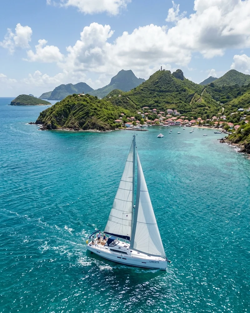 Itinéraire d'une semaine en voilier : boucle idyllique entre Guadeloupe, Les Saintes et Marie-Galante